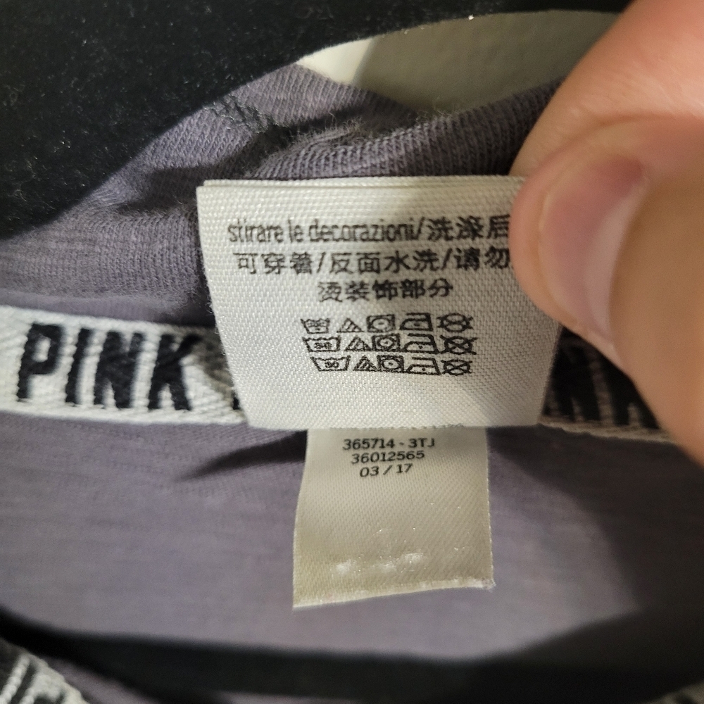 Women’s Pink Crop Top Grey Sweater, Size Large - Picture 5 of 5
